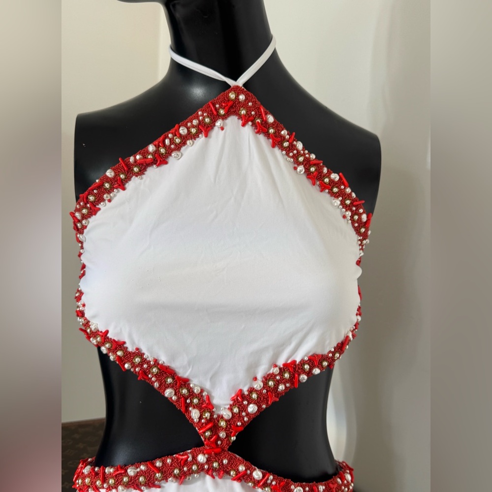 VALENTINO GARAVANI Beaded Cut-Away Swimsuit $4,708 large comes with dust bag - Picture 12 of 17
